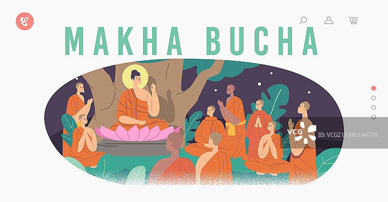 万佛节着陆页模板：佛像图片素材