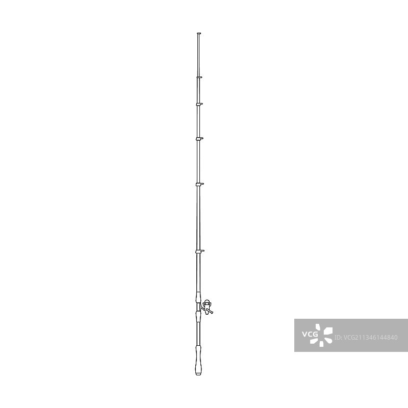 钓鱼竿轮廓图标图片素材
