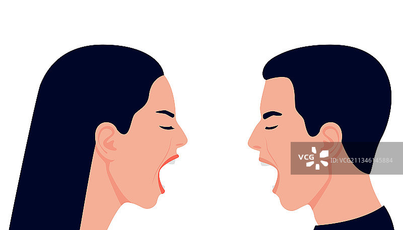 与尖叫争吵的家庭夫妇男人图片素材