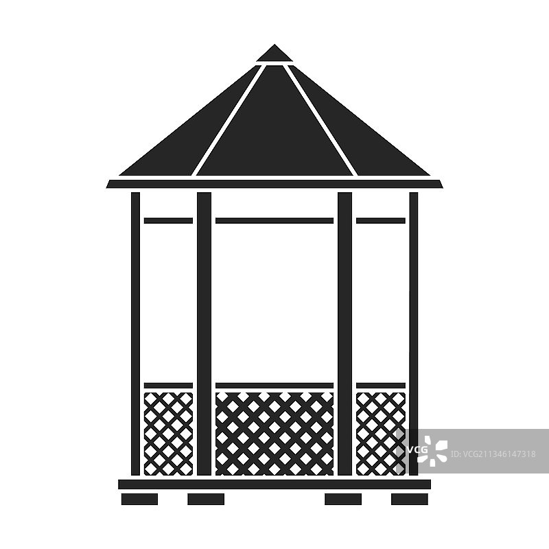 木制凉亭图标图片素材