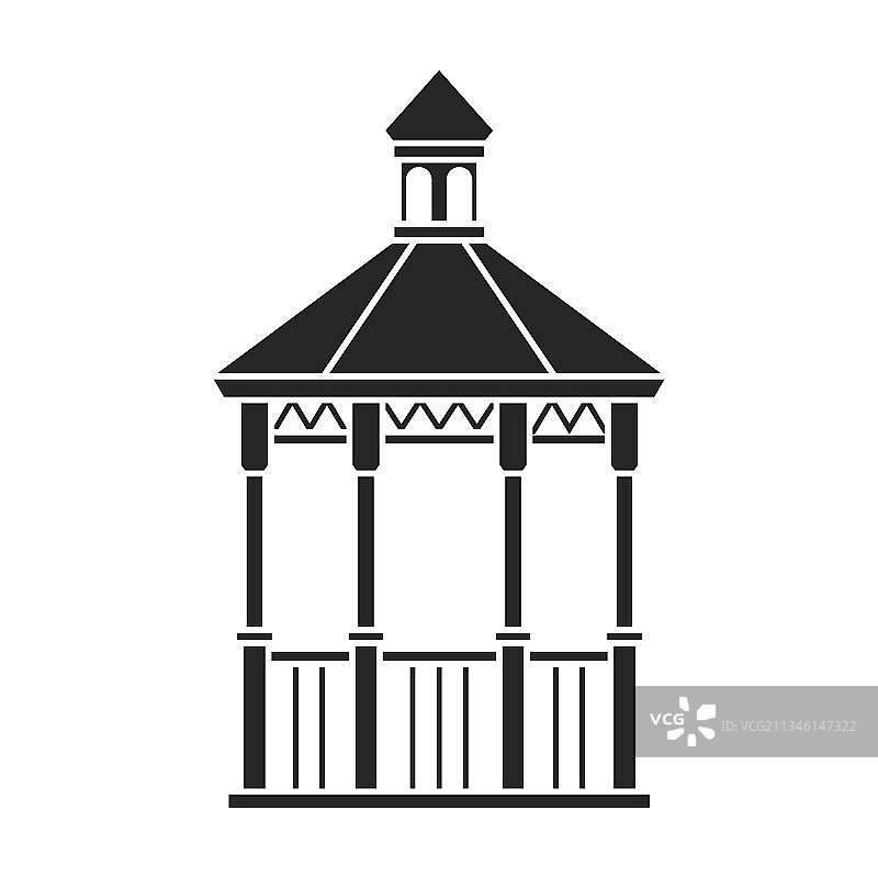 木制凉亭图标图片素材