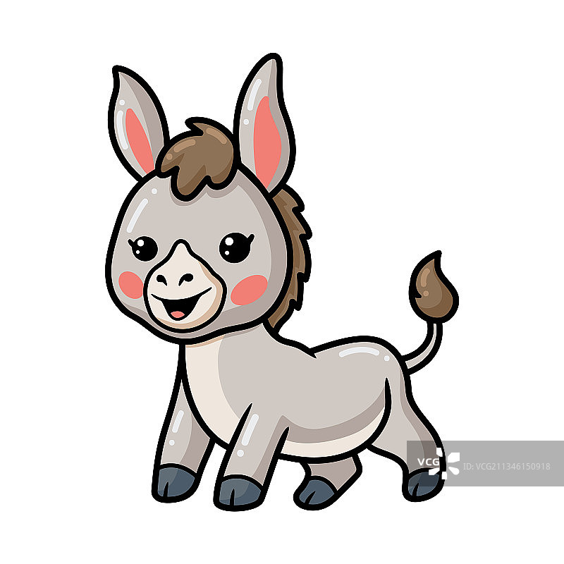 可爱的卡通小驴宝宝造型图片素材