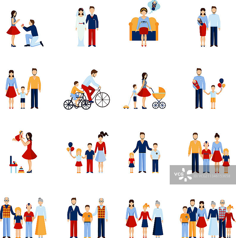 家庭图标集图片素材