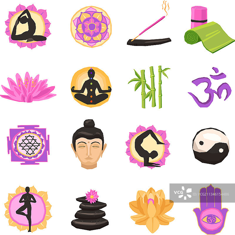 瑜伽图标合集图片素材