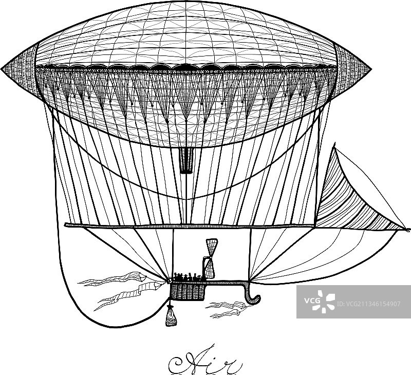 涂鸦飞艇图片素材