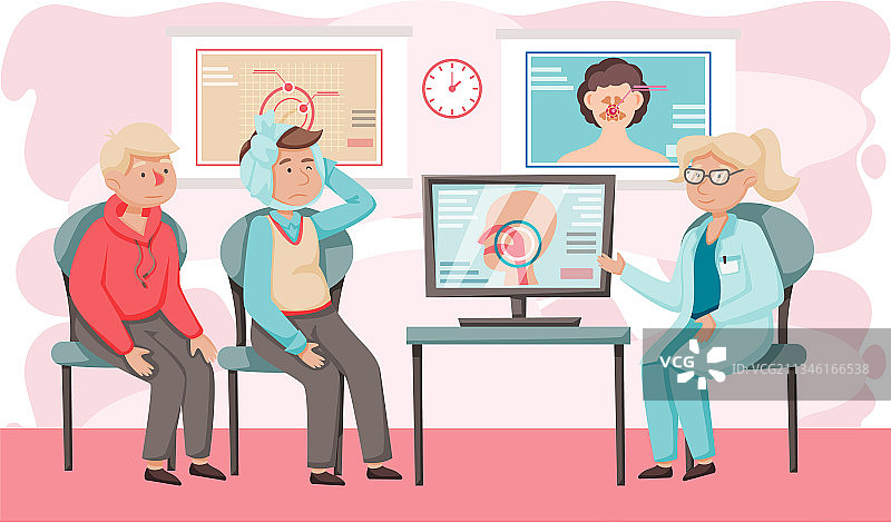 耳科医生与病人图片素材