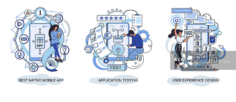 移动App开发抽象概念图片素材