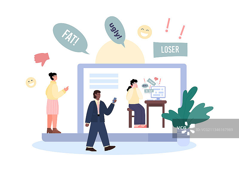 仇恨者发送侮辱性攻击信息图片素材