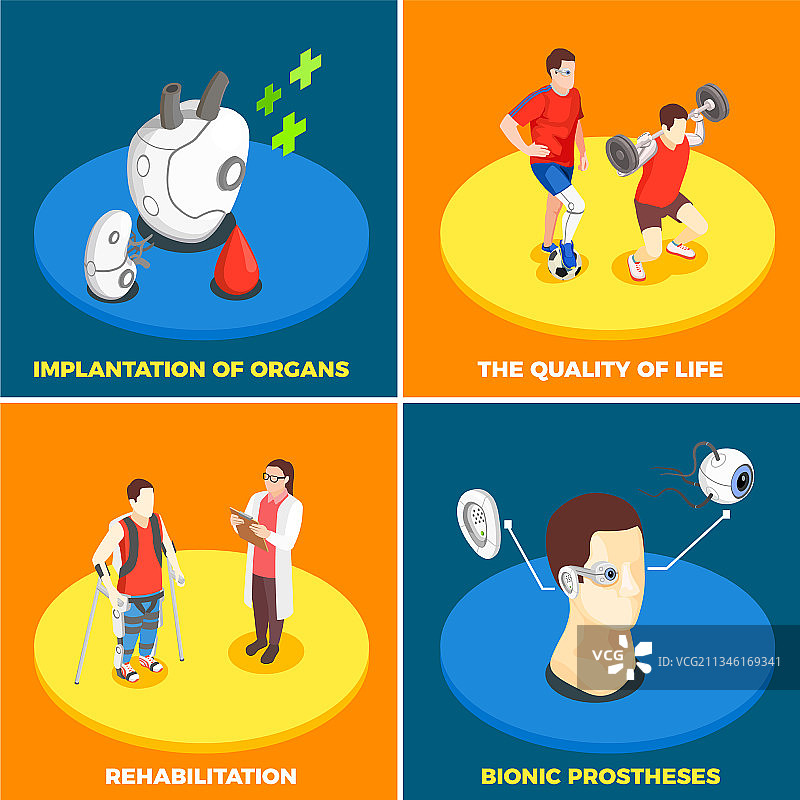 医疗技术2x2设计概念图片素材