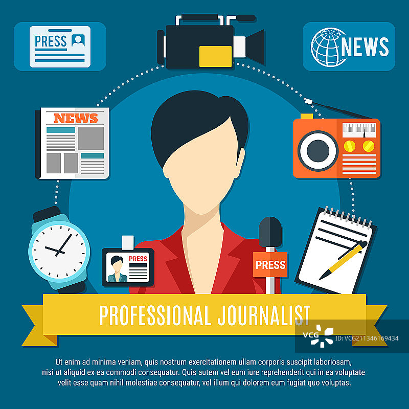 职业记者背景图片素材