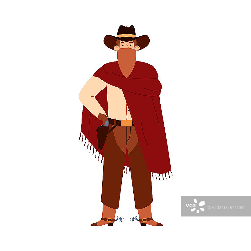 戴头巾的牛仔或西部土匪图片素材