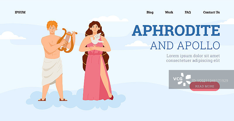 带有阿芙洛狄蒂女神的网页图片素材