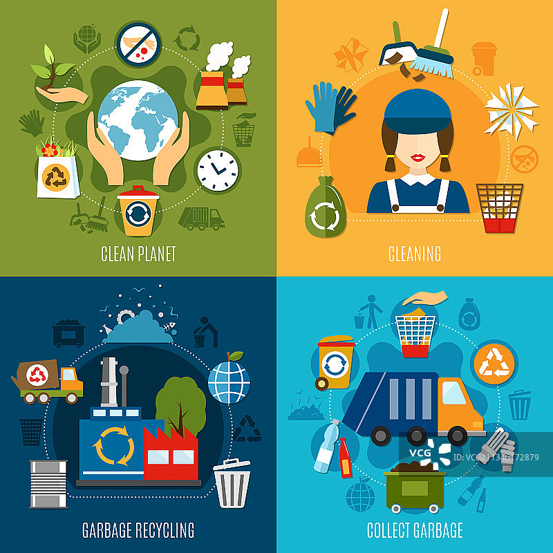 垃圾收集设计理念图片素材