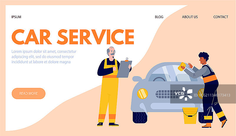 汽车清洗自动诊断服务模板图片素材