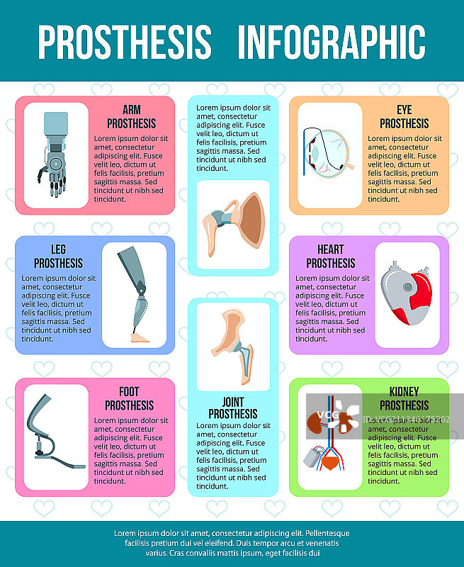 假肢扁平信息图banner图片素材