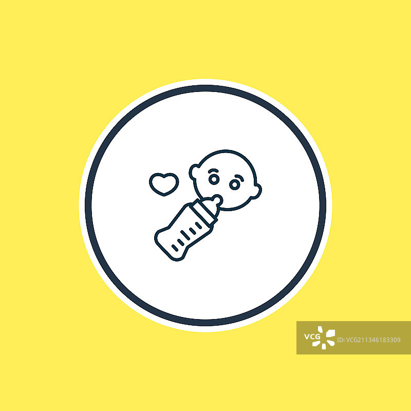 新生儿喂食器图标线条图片素材