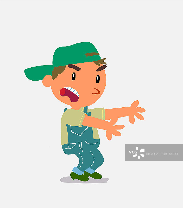 非常生气的卡通小男孩图片素材