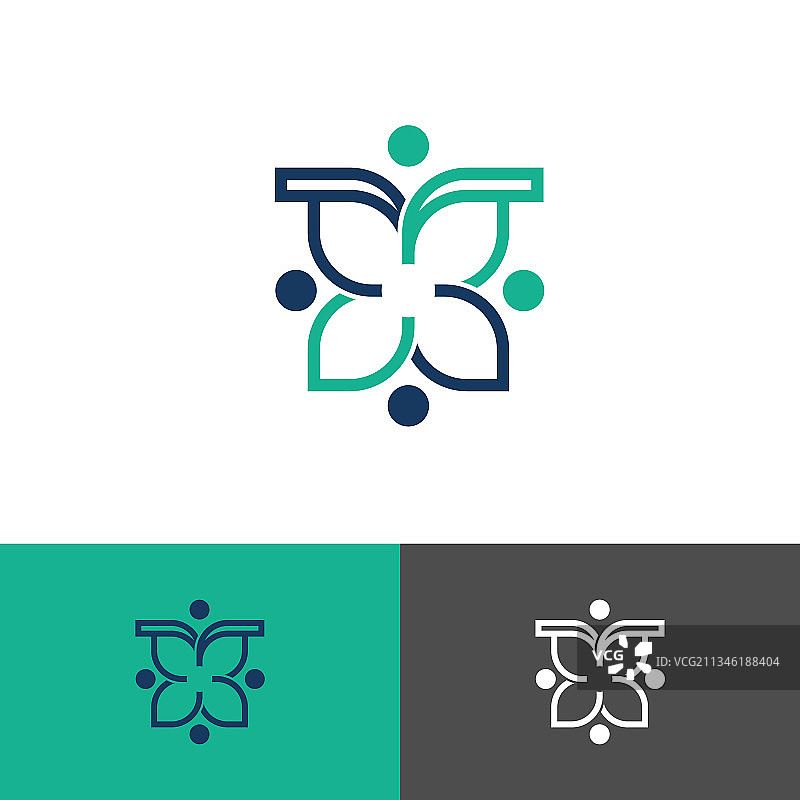 圆形花卉抽象徽章图片素材