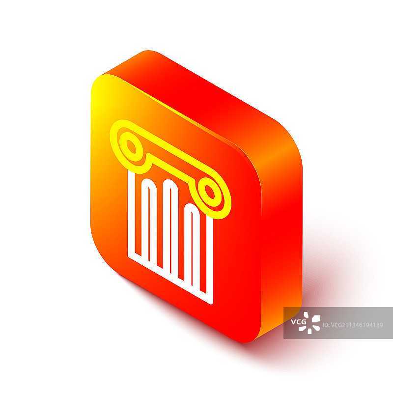 2.5D线条古代柱子图标图片素材