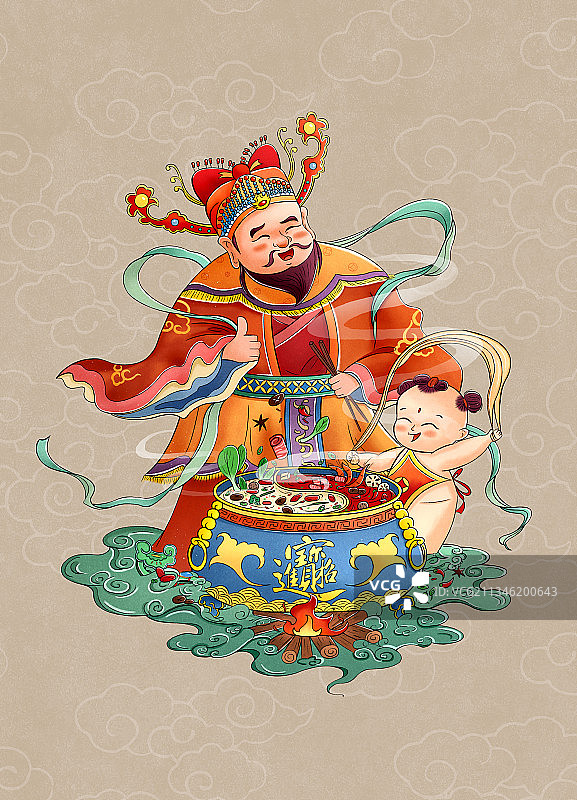 趣味财神插画图片素材