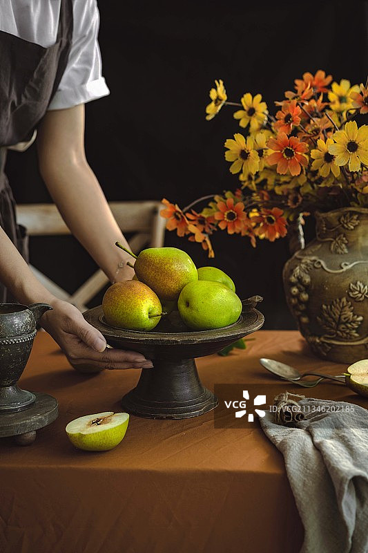 油画风香梨图片素材