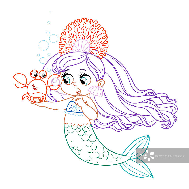 卡通螃蟹展示大珍珠图片素材