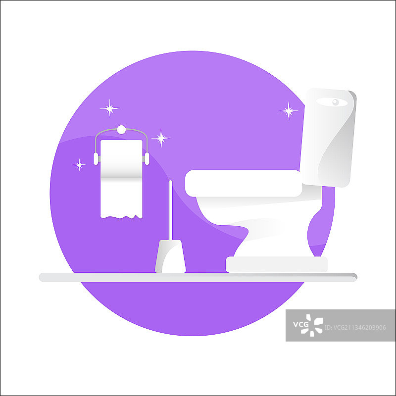 带卫生纸卷的马桶图标图片素材