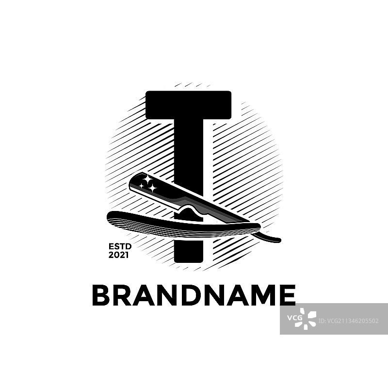 字母T剃须刀图案图片素材