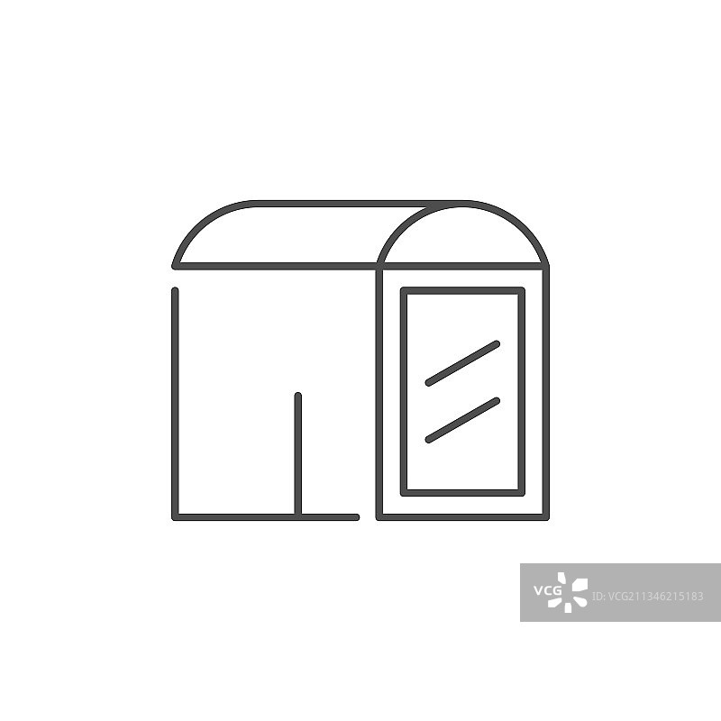 巴士站广告线性图标图片素材