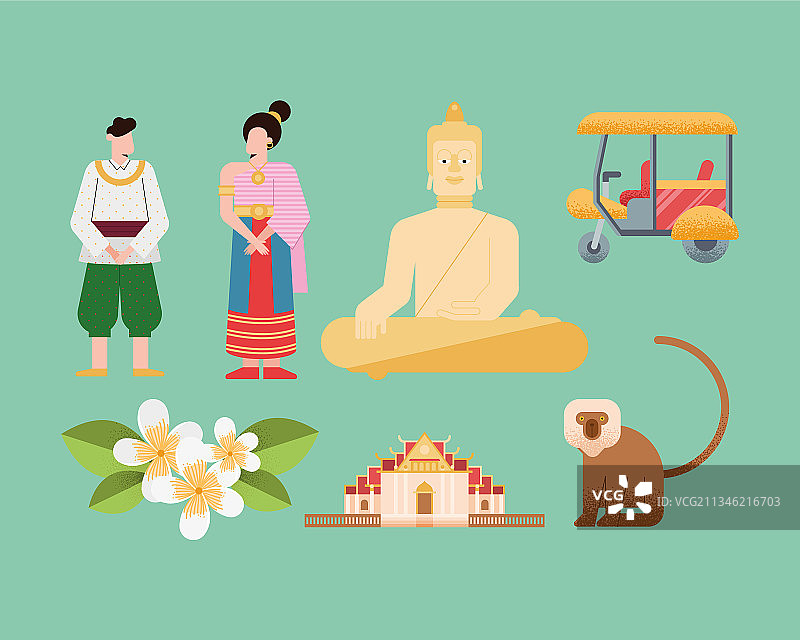 七个泰国图标图片素材