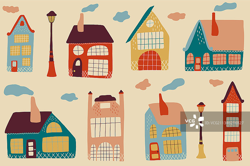 各种迷你小屋无缝banner图片素材