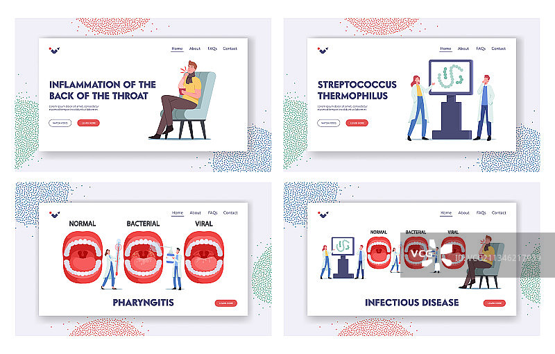 传染病着陆页模板集图片素材