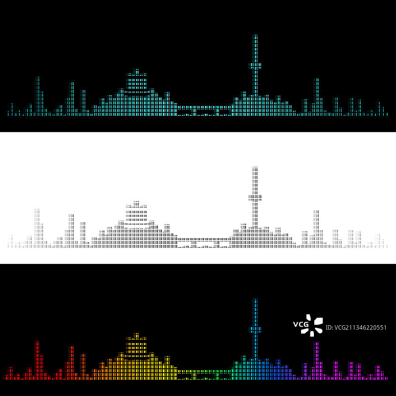 音波图武汉天际线图片素材