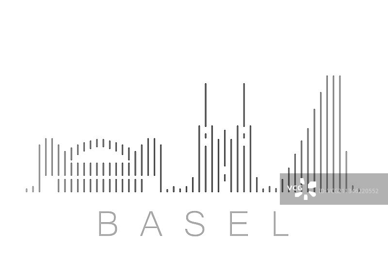 巴塞尔地标天际线垂直线条图片素材