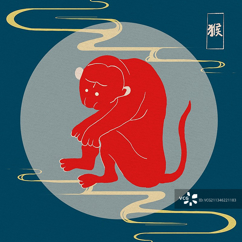 生肖 猴 年画图片素材