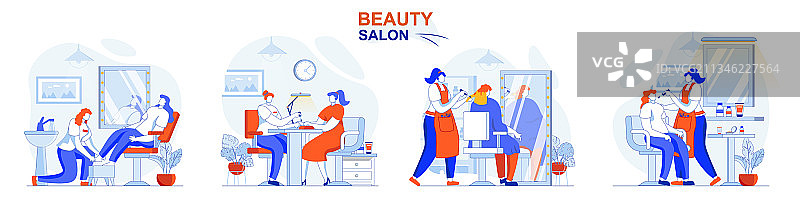 美容院概念集美发图片素材