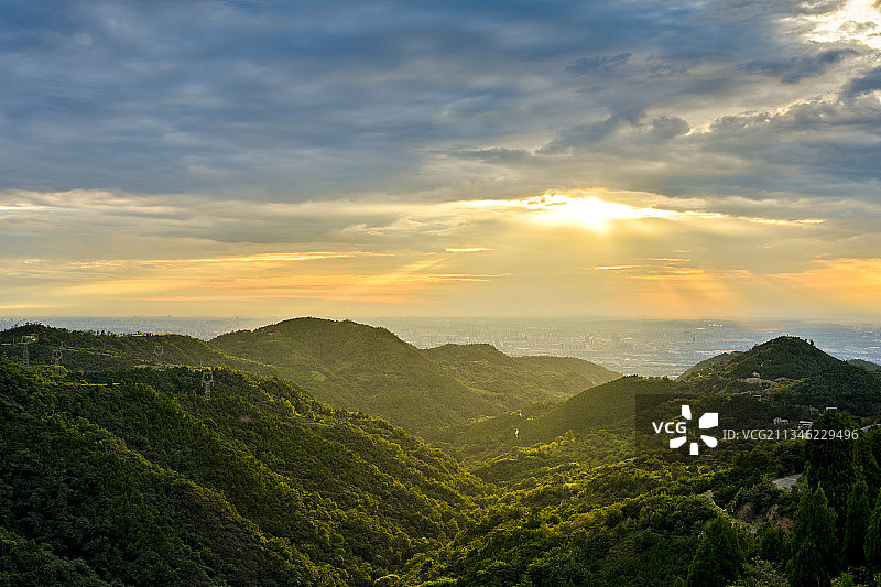 长安八景之一骊山晚照图片素材