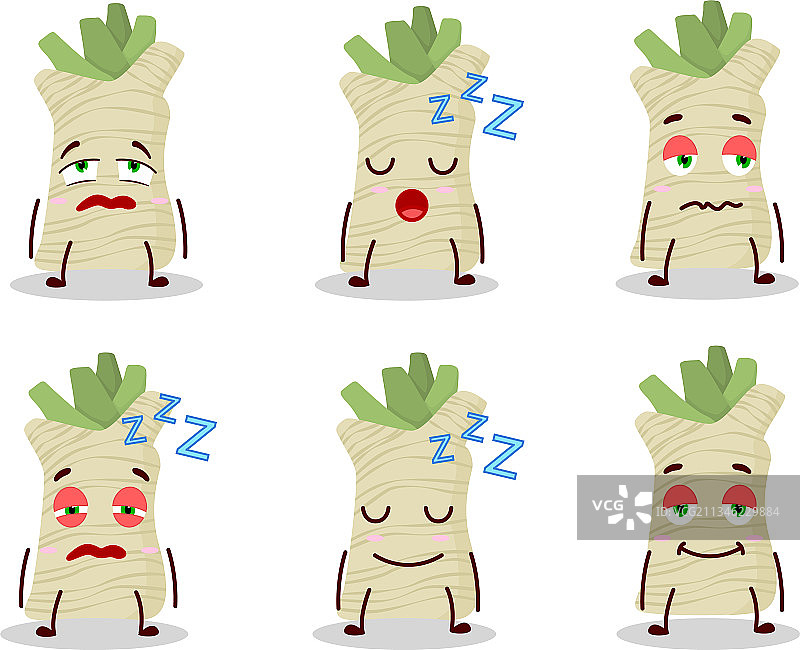 带有困倦表情的辣根人物图片素材