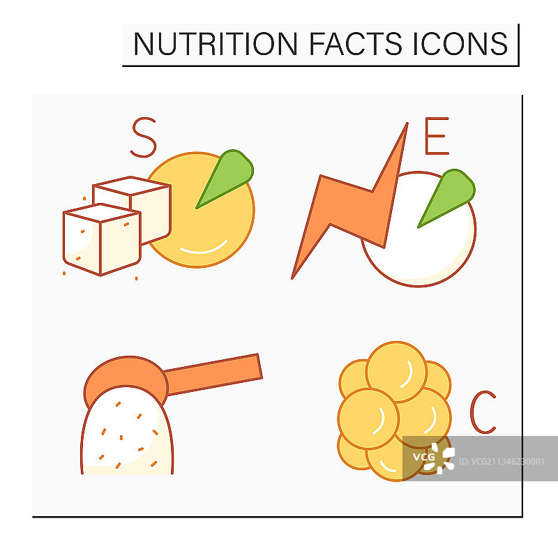 营养成分彩色图标集图片素材