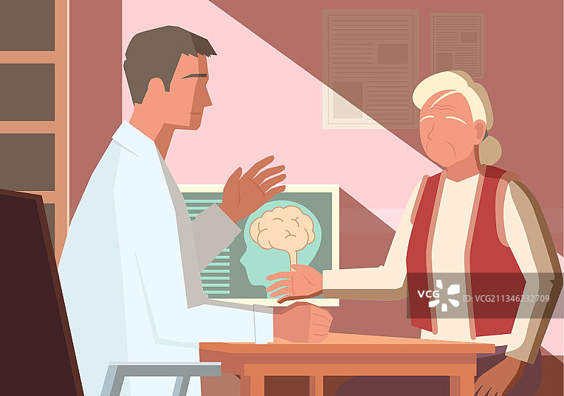 老年妇女从医生处获得诊断图片素材