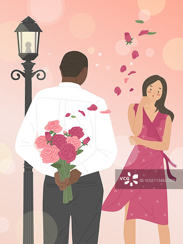 国际情侣插画图片素材