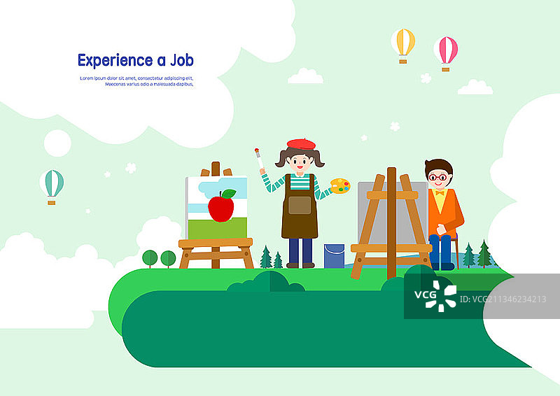 孩子们体验画家的生活图片素材