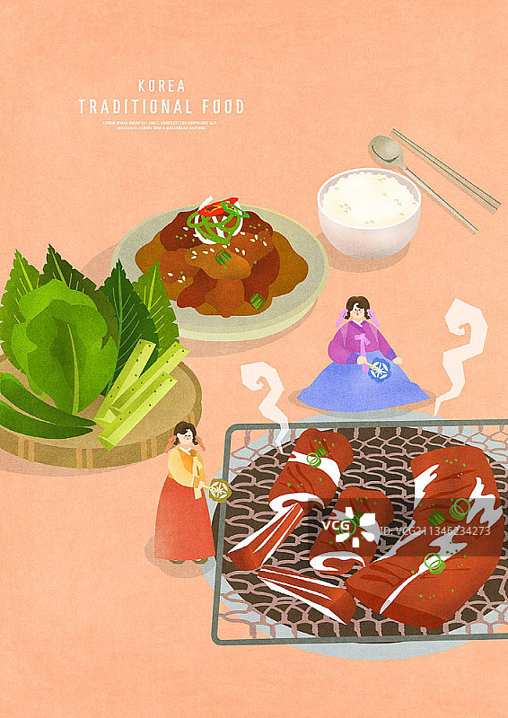 烤肉与蔬菜图片素材