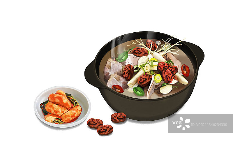 鸡汤插画图片素材