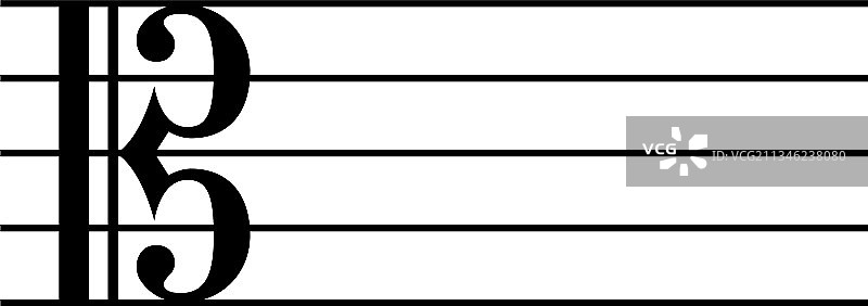 带有中音C谱号的音乐五线谱图片素材