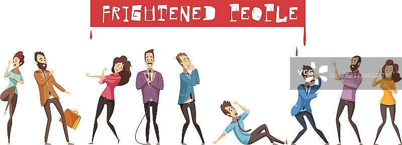 恐惧人物图标集图片素材