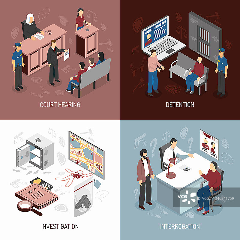 法律体系2.5D概念图片素材