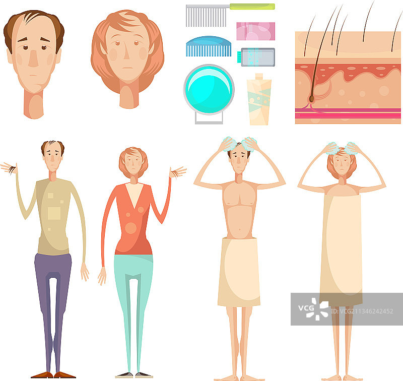 脱发元素集图片素材