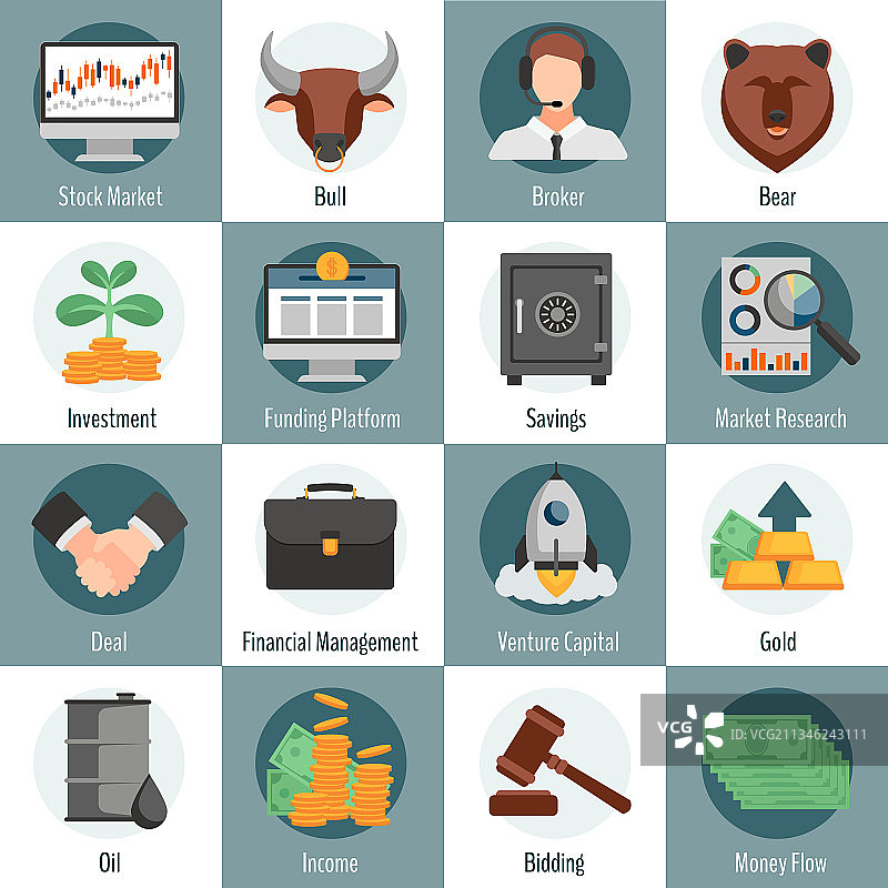 投资和交易图标图片素材