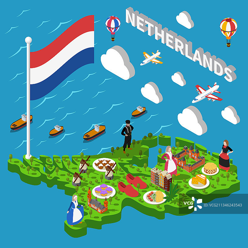 荷兰旅游地图图片素材